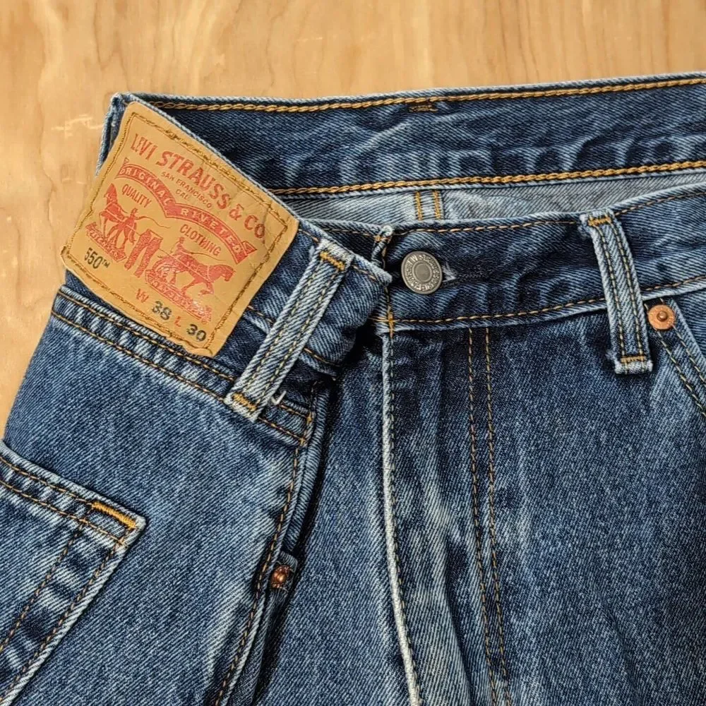 Levi Strauss 550‎ Regular Mens Straight Leg Blue Jeans Size 38x30